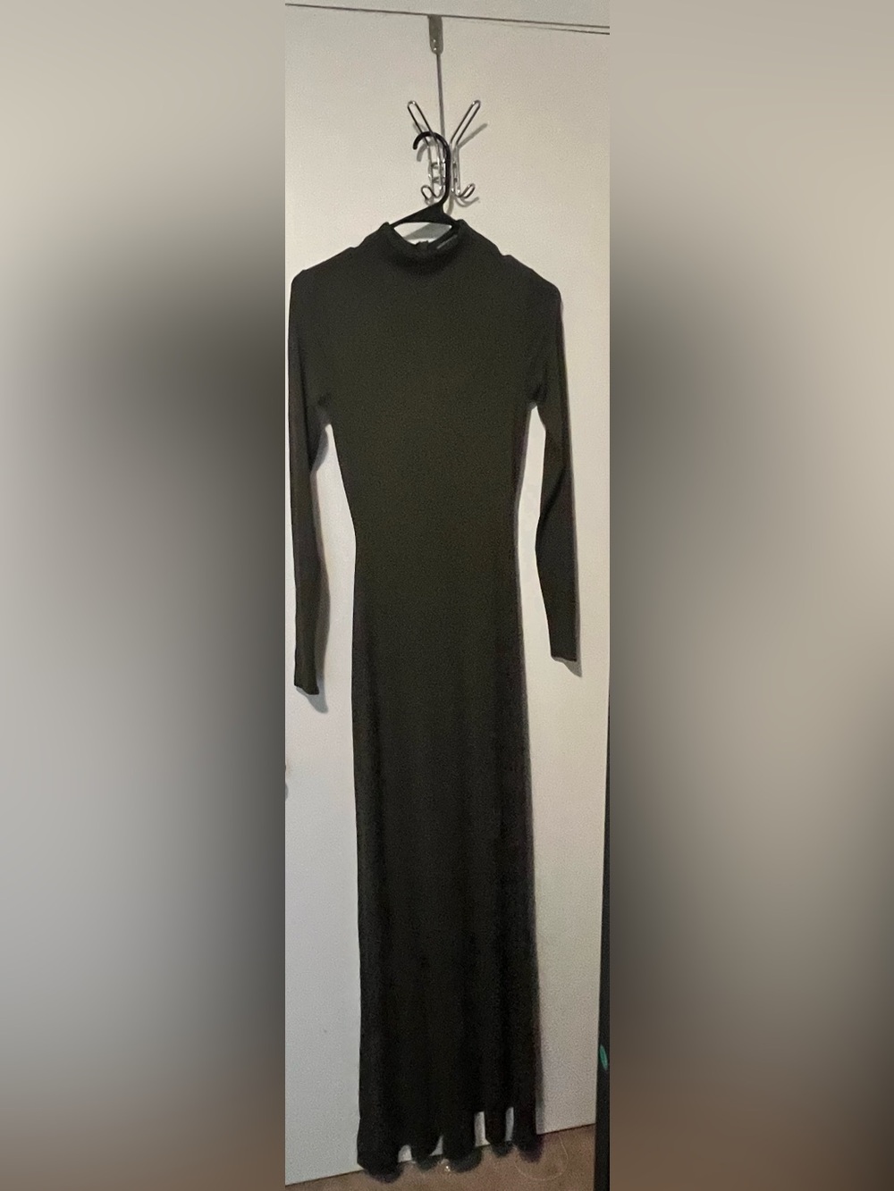Naked Wardrobe Black Long-Sleeve Mock Neck Maxi Dress